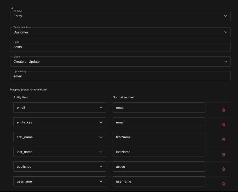 Import definition with path configuration